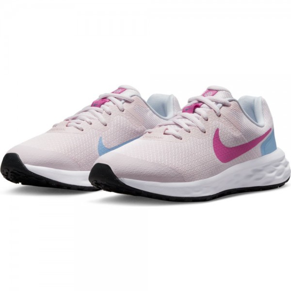 Nike Revolution 6 Straßenlaufschuhe Kinder pink fuchsia weiß