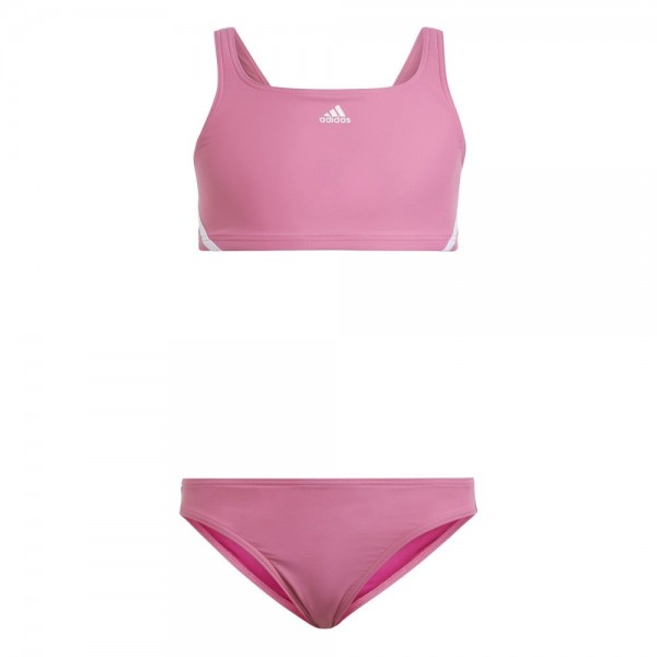 Adidas 3-Streifen Bikini Badeanzug Mädchen pink weiß