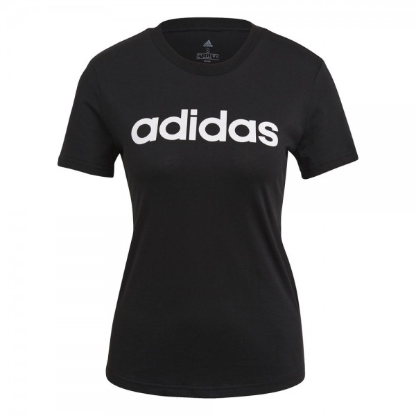 Adidas Essentials Slim Logo T-Shirt Damen schwarz