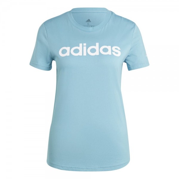 Adidas LOUNGEWEAR Essentials Slim Logo T-Shirt Damen blau weiß