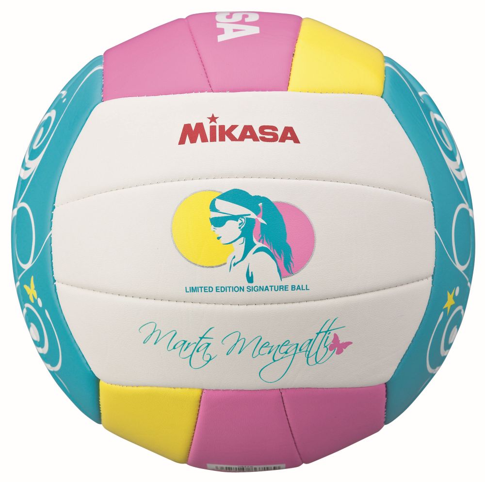 Mikasa VMT5 Marta Menegatti L.E Beachvolleyball Spielball Gr 5 weiß pink 