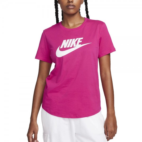 Nike Sportswear Essentials T-Shirt mit Logo Damen magenta weiß