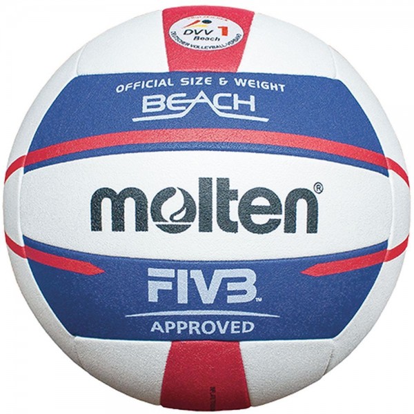 Molten Beachvolleyball V5B5000-DE Wettspielball weiß blau rot Größe 5