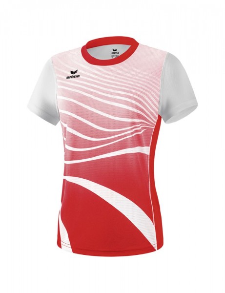 Erima Leichtathletik T-Shirt Laufshirt Sport T-Shirt Damen rot weiß