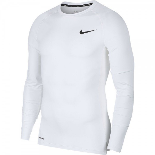 Nike Pro Herren Langarm-Shirt mit enger Passform weiß schwarz
