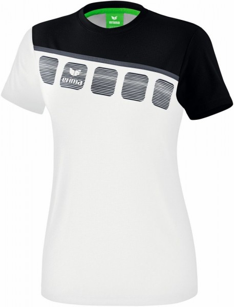 Erima Fußball Handball 5-C T-Shirt Frauen Kurzarmshirt weiß schwarz grau