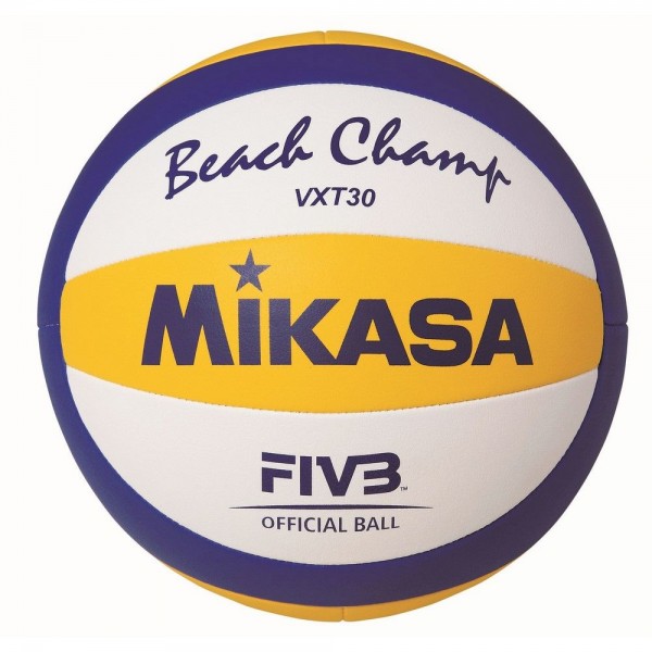 Mikasa Volleyball Beachvolleyball Champ VXT 30 Ball Spielball Größe 5 gelb blau weiß