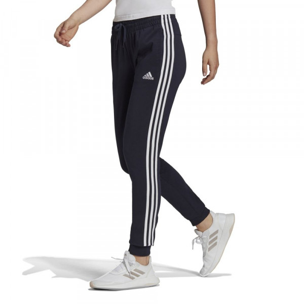 Adidas Essentials Single Jersey 3-Streifen Hose Damen navy weiß