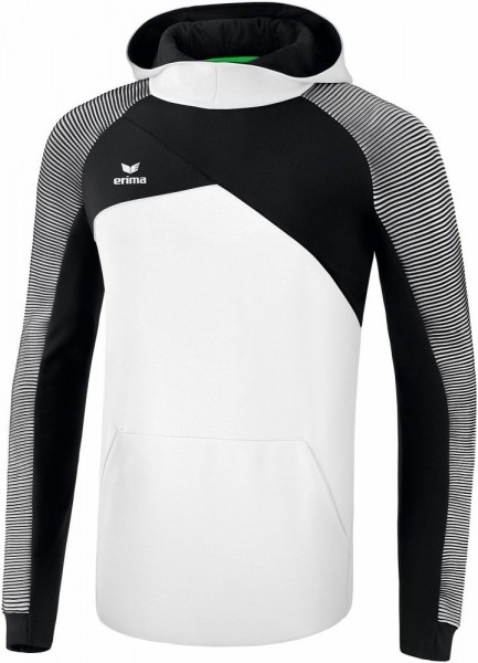 Erima Fußball Handball Premium One 2.0 Kapuzensweat Sporttop Pullover Kinder weiß schwarz