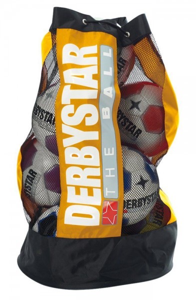 Derbystar Fußball Ballsack Balltasche für 10 Bälle gelb schwarz Größe 43 x 75 cm