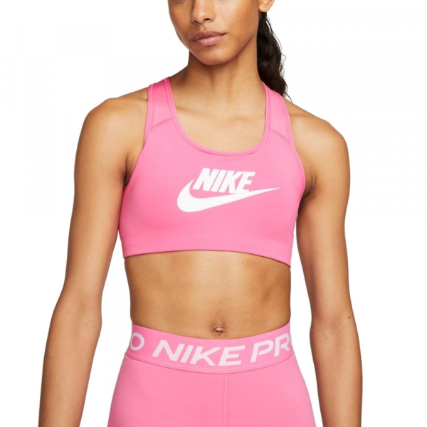 Nike Dri-FIT Swoosh Sport-BH Damen pink weiß