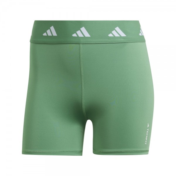 Adidas Techfit kurze Leggings 4 Inch Damen grün weiß