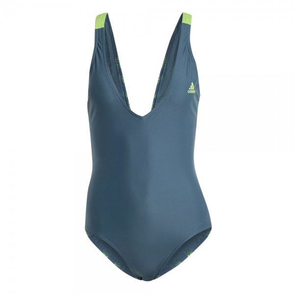 Adidas Schwimmen 3-Streifen Badeanzug Damen arctic night lucid lime |  FanSport24