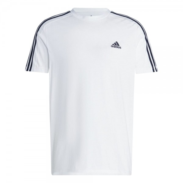 Adidas Essentials Single Jersey 3-Streifen T-Shirt Herren weiß