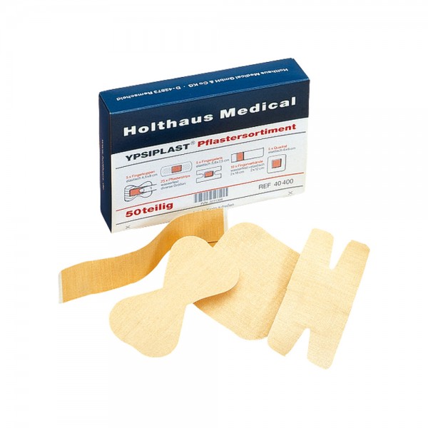50-teilig hautfarben beige Holthaus Medical YPSIPLAST Pflaster Sortiment robust 