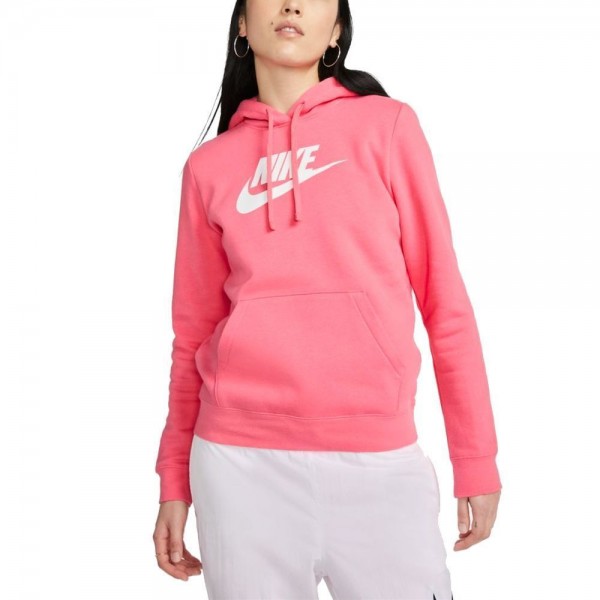 Nike Sportswear Club Fleece Hoodie mit Logo Damen coral weiß