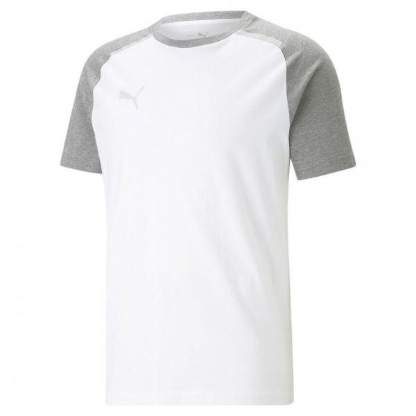 Puma teamCUP Casuals T-Shirt Herren weiß grau