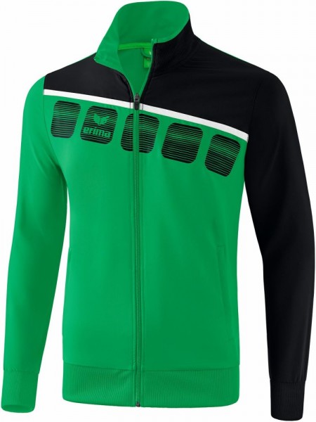 Erima Fußball Handball 5-C Präsentationsjacke Herren Sport Jacke Trainingsjacke grün schwarz weiß
