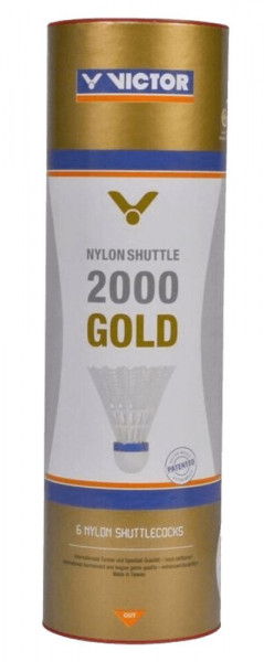 Victor Badminton Nylon-Turnierbälle Shuttle 2000 gelb blau