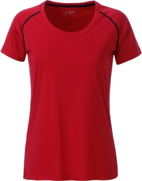 James & Nicholson Damen Fitness T-Shirt rot schwarz