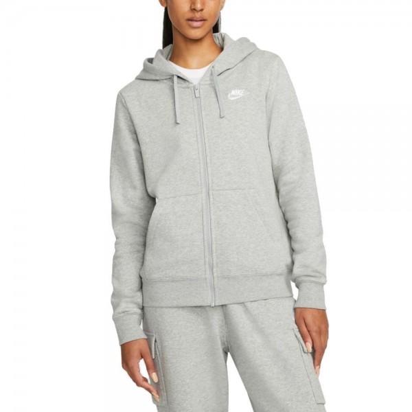 Nike Sportswear Club Fleece Hoodie Damen grau weiß