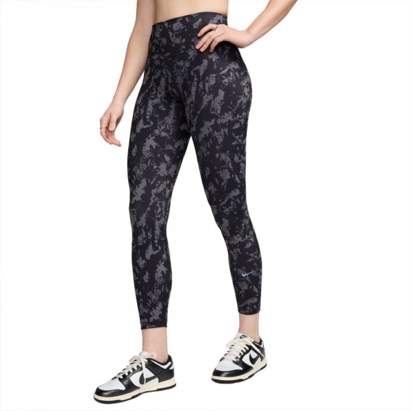 Nike One 7/8-Leggings mit Print Damen schwarz grau