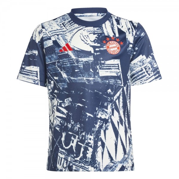 Adidas FC Bayern München Prematch Shirt Kinder weiß night indigo