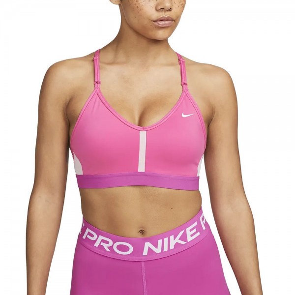 Nike Indy Gepolsterter Sport-BH Damen pink weiß