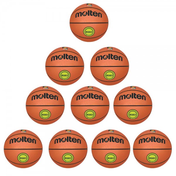 Molten Basketball B982 Trainingsball 10er Paket orange Größe 7