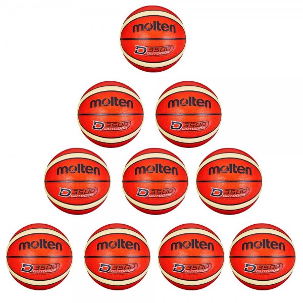Molten Basketball B7D3500 Trainingsball 10er Paket orange creme Größe 7
