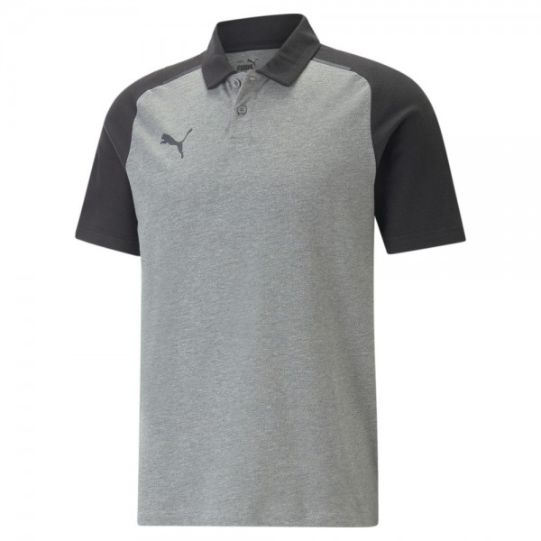 Puma teamCUP Casuals Polo-Shirt Herren grau schwarz