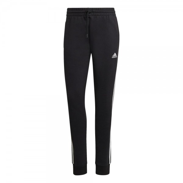 Adidas Essentials 3-Streifen French Terry Cuffed Hose Damen schwarz weiß
