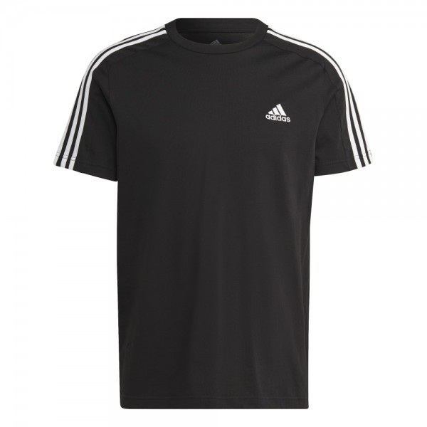 Adidas Essentials Single Jersey 3-Streifen T-Shirt Herren schwarz