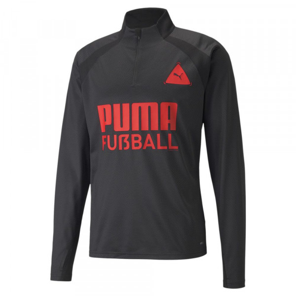 Puma Fußball Park Quarter-Zip Fußballshirt Herren schwarz rot