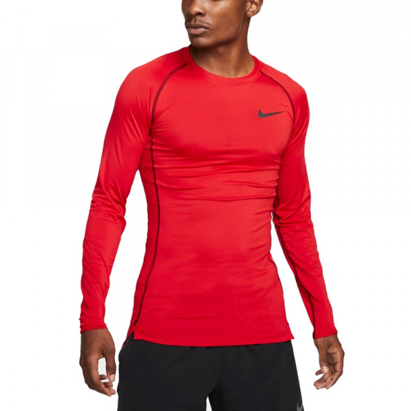 Nike Pro Dri-FIT Langarm-Oberteil Herren rot schwarz