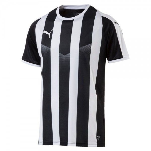 Puma Fußball Liga Striped Trikot Kinder Streifen Kurzarmshirt schwarz weiß