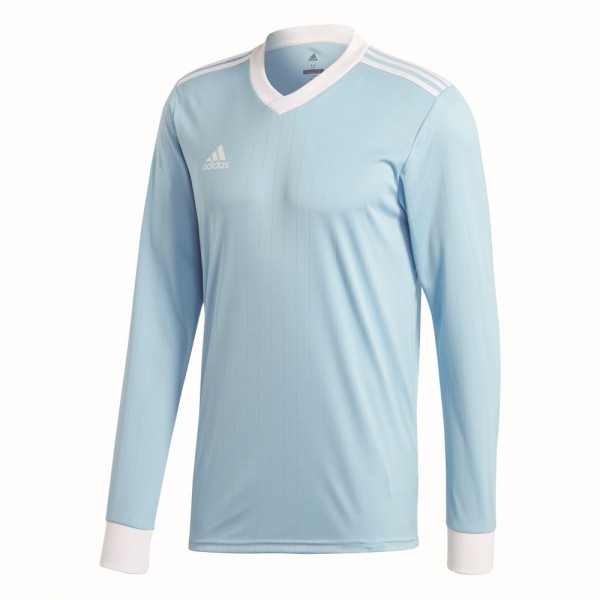 Adidas Tabela 18 Fußball Match Trikot Herren Langarmshirt hellblau weiß