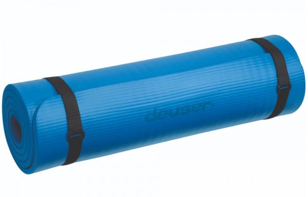Deuser Fitness Matte aus Schaumstoff NBR Gewicht 1.000 g Trainingsmatte Bodenmatte blau