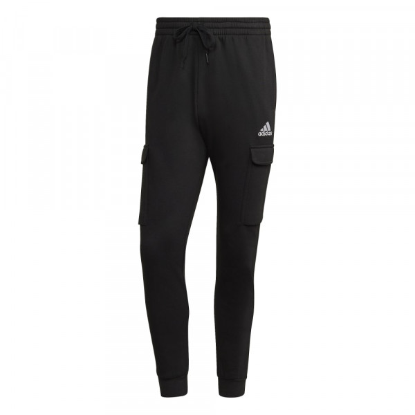 Adidas Essentials Fleece Regular Tapered Cargohose Herren schwarz weiß Langgrößen