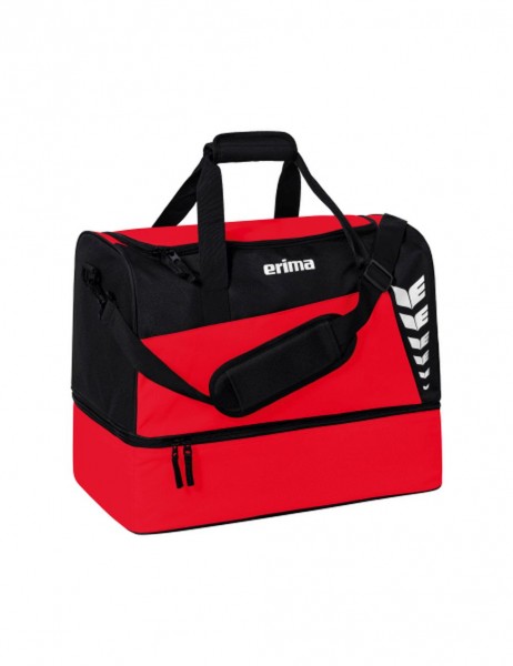 Erima Fußball SIX WINGS Sporttasche mit Bodenfach rot schwarz