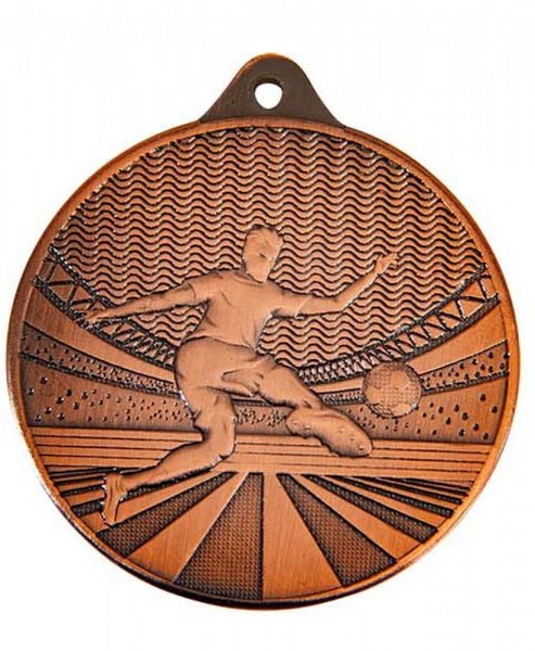 Medaille Fußball 50 mm inklusiv Band bronze