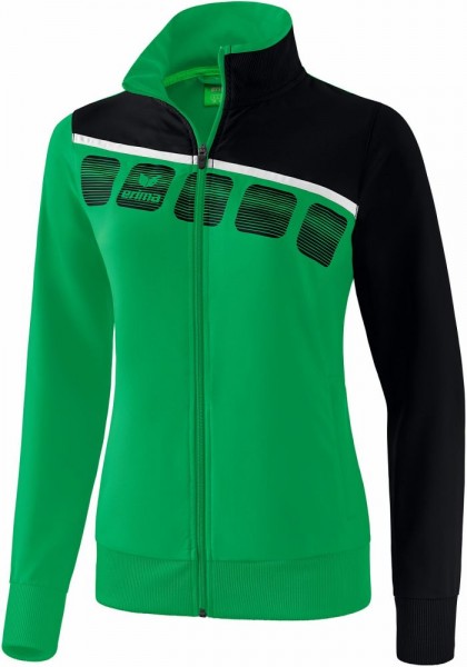 Erima Fußball Handball 5-C Präsentationsjacke Frauen Sport Jacke Trainingsjacke grün schwarz weiß