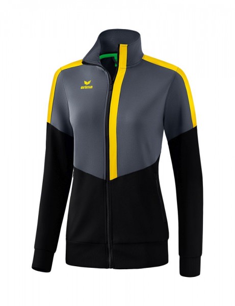 Erima Training Squad Worker Jacke Trainingsjacke Damen schwarz dunkelgrau gelb