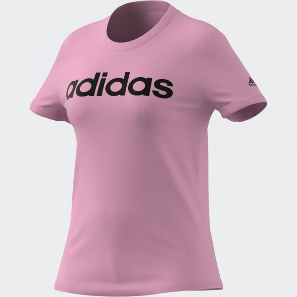 Adidas Essentials Slim Logo T-Shirt Damen pink schwarz