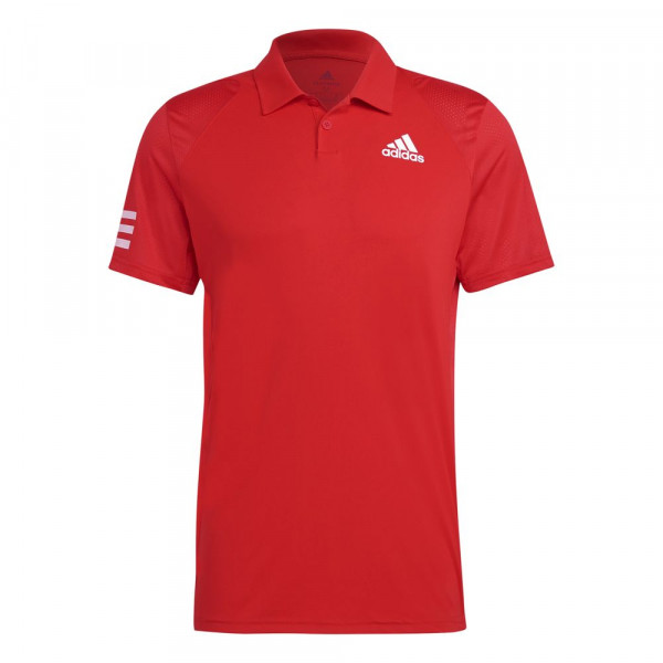 Adidas Tennis Club 3-Streifen Poloshirt Herren rot weiß