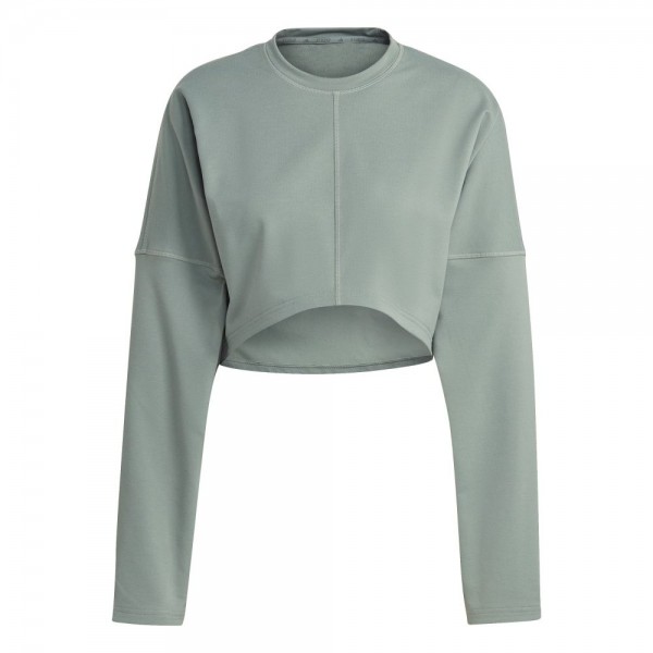 Adidas Yoga Studio Crop Sweatshirt Damen silver grün
