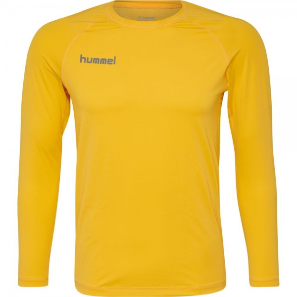 Hummel First Performance Shirt Langarm Kinder gelb