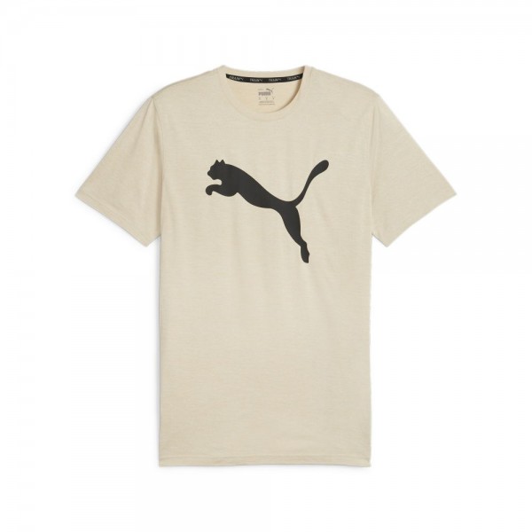 Puma Favourite Heather Cat Trainings-T-Shirt Herren beige schwarz