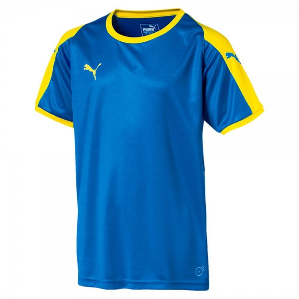 Puma Fußball Liga Trikot Kinder kurzarm Shirt blau gelb