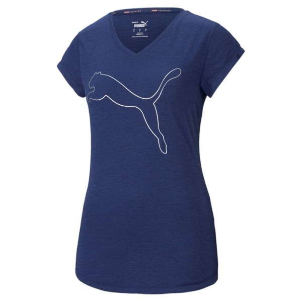 Puma Favourite Heather Cat Damen Trainings-T-Shirt blau